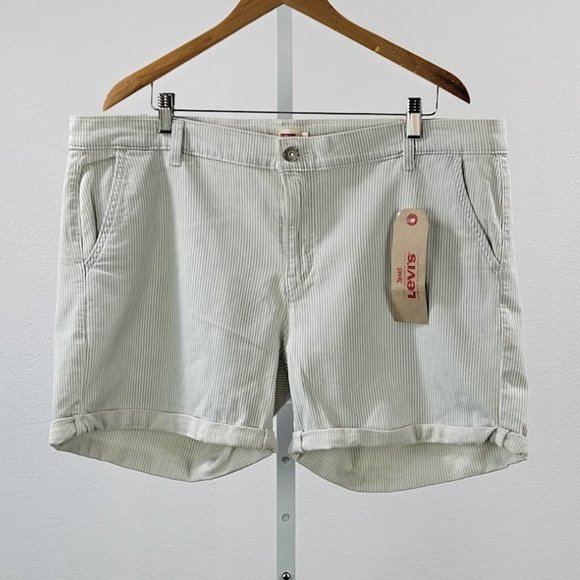 levis Pants - LEVIS striped classic chino shorts blue Sz 18/34w